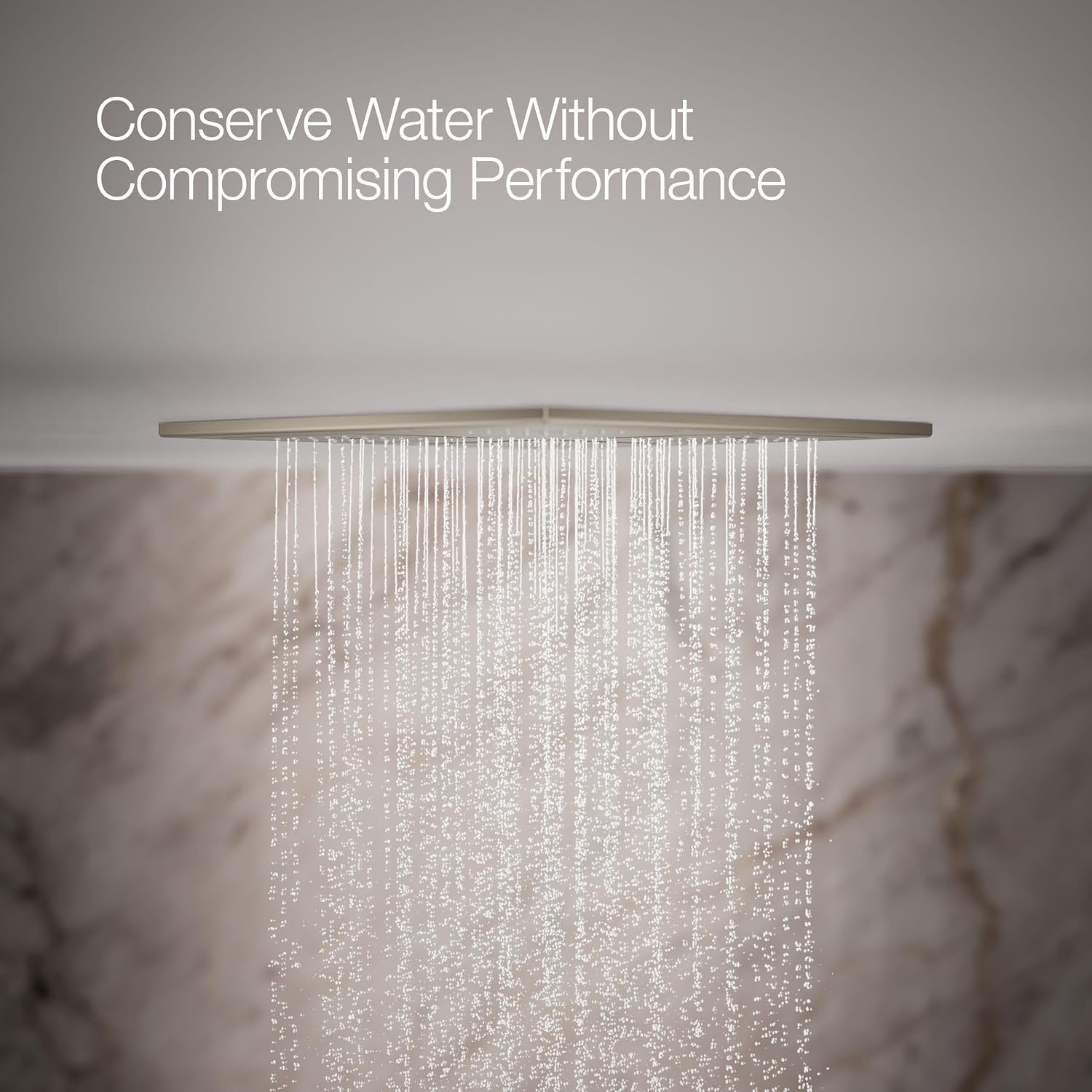 Kohler 98740-BN WaterTile® Rain Overhead shower panel with four 22-nozzle sprayheads, Vibrant Brushed Nickel
