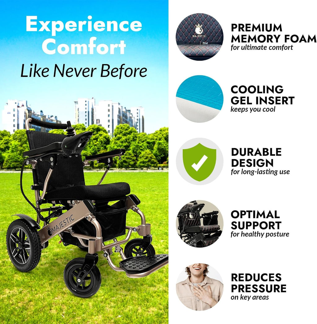 Majestic IQ-8000 Electric Wheelchairs for Adults,Foldable Lightweight Electric Wheelchair,Light Weight Folding Power Chair for Seniors,Portable Motorized Wheelchair,Durable Ultra Light Wheel Chair