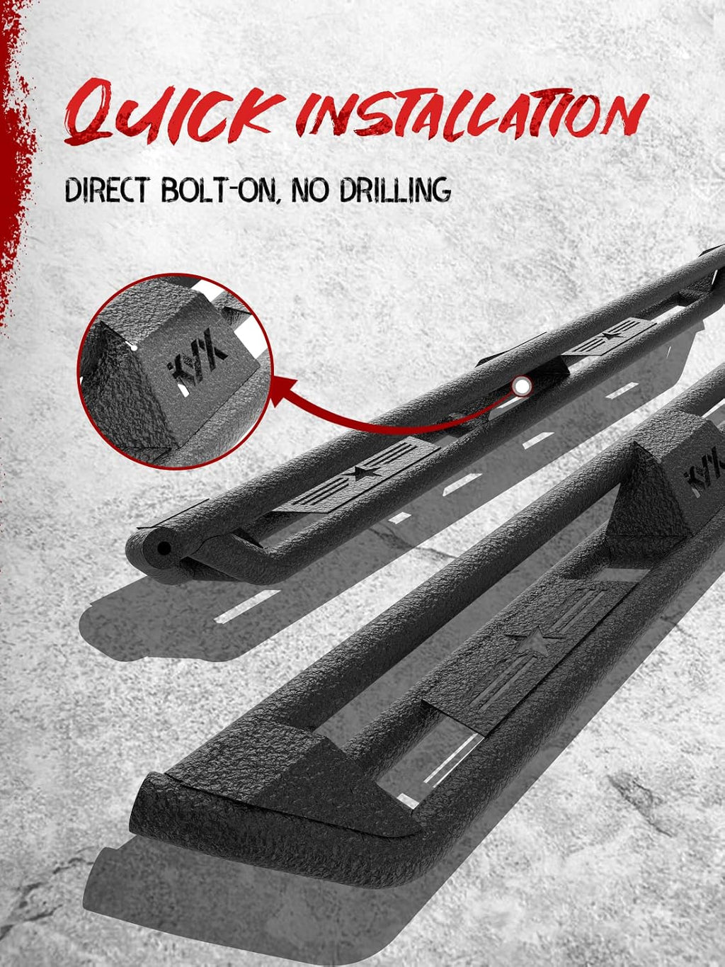 KYX Running Boards Compatible with 2005-2024 Frontier Crew Cab, 5 inches Car Door Side Steps Nerf Bars Step Rails, Running Board for Frontier 2005-2024