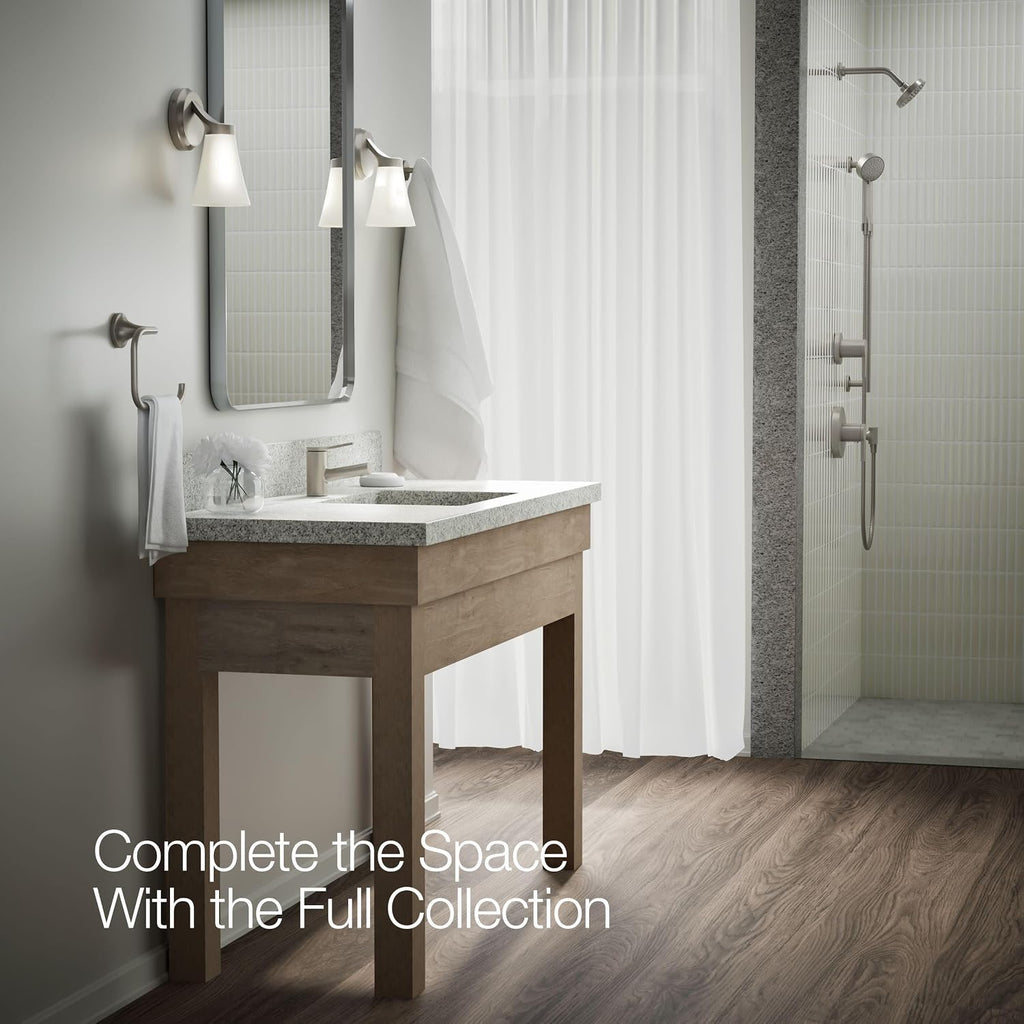 Kohler K-33590-4-BN Elate® Short Single-Handle Bathroom Sink Faucet, Bathroom Faucets, 1.2 GPM, Vibrant Brushed Nickel