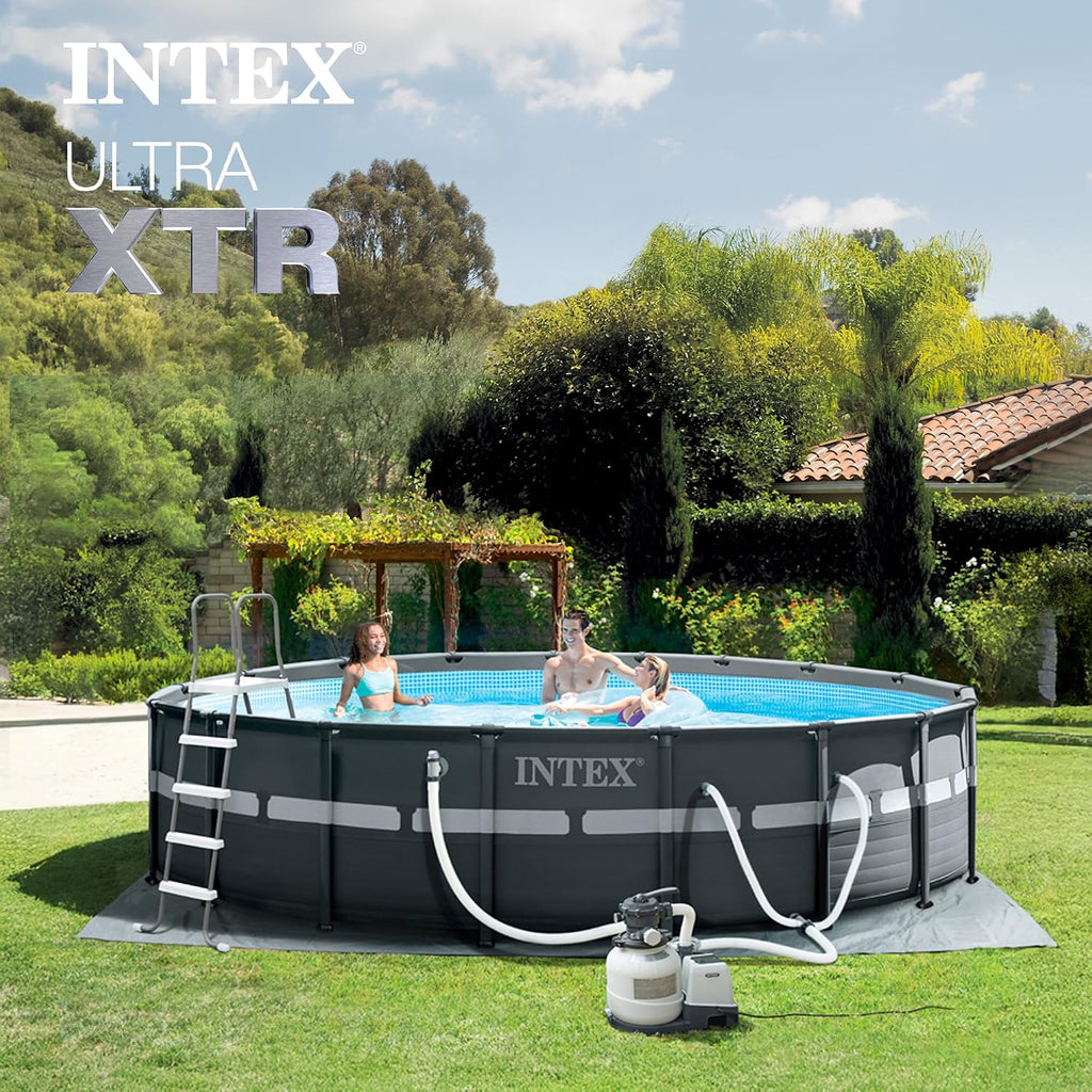 INTEX 26329EH Ultra XTR 18ft x 52in Above Ground Swimming Pool Set with Sand Filter Pump and Deluxe Automatic Vacuum Cleaner
