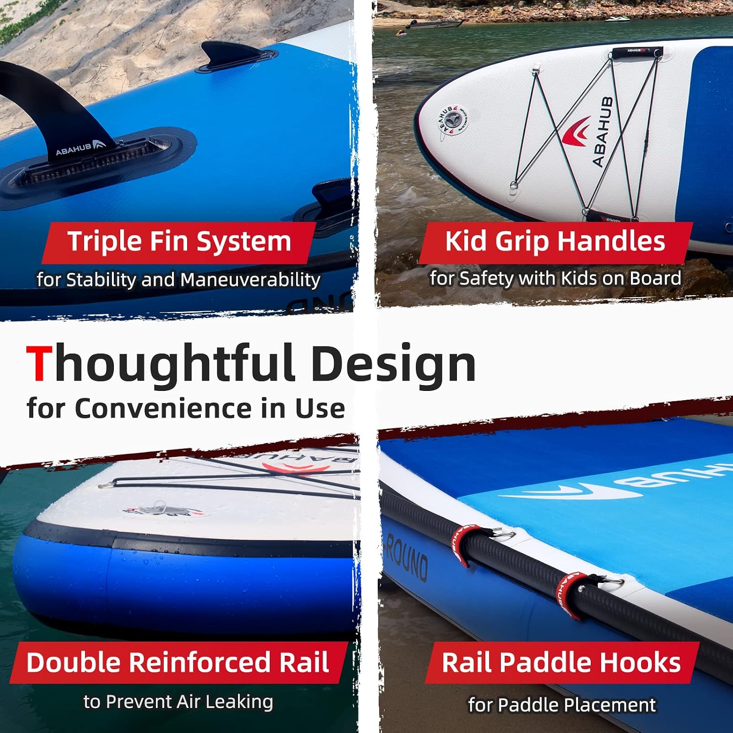 Abahub Inflatable SUP, Wide 10'6' x 31'/34' iSUP, Standup Paddleboard with Adjustable SUP Kayak Paddle, for Yoga, Paddle Board, Kayaking, Surf, Canoe, Fishing