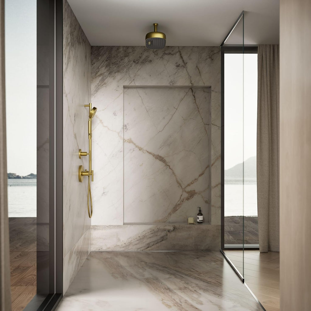 Kohler 26297-2MB Statement® Oblong 18' two-function rainhead, 2.5 gpm, Vibrant Brushed Moderne Brass