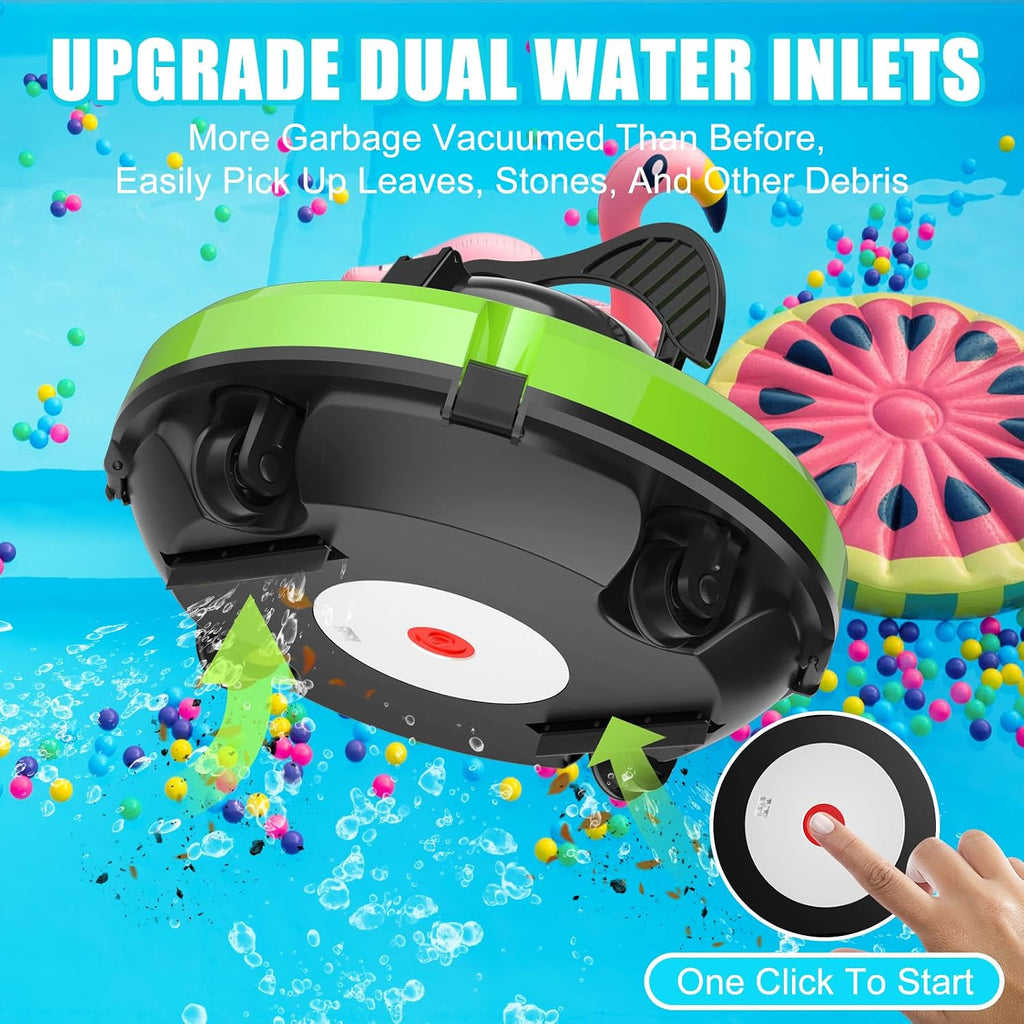 2026 Cordless Robotic Pool Cleaner - 120 Mins Automatic Pool Vacuum for Above Ground Pool & In - Ground Flat Pools up to 1000 Sq.Ft, Robot Pool Cleaner with Self - Parking Tech