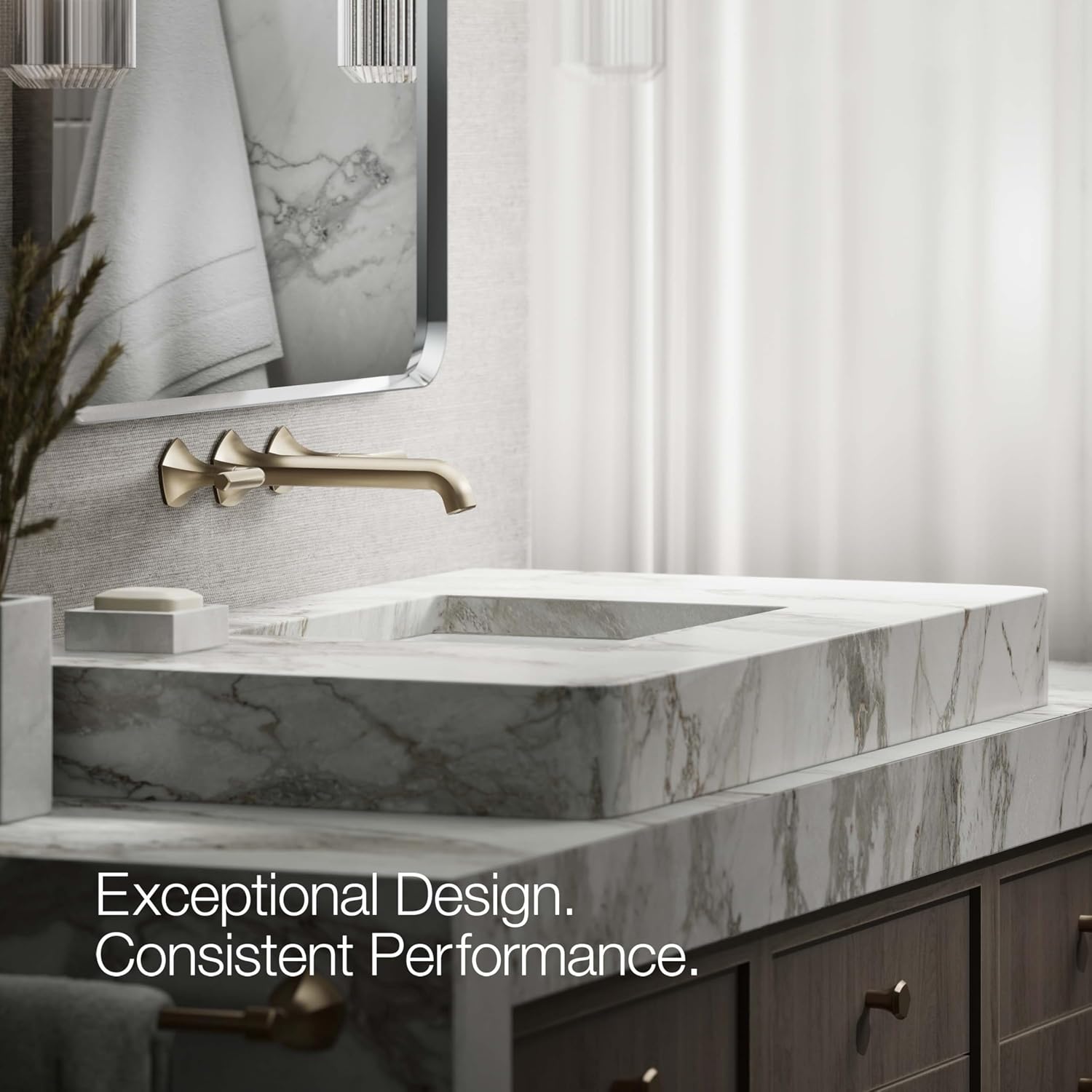 KOHLER K- T27013-4-BV OCCASION™ WALL MOUNT LEVER HANDLES, Vibrant Brushed Bronze