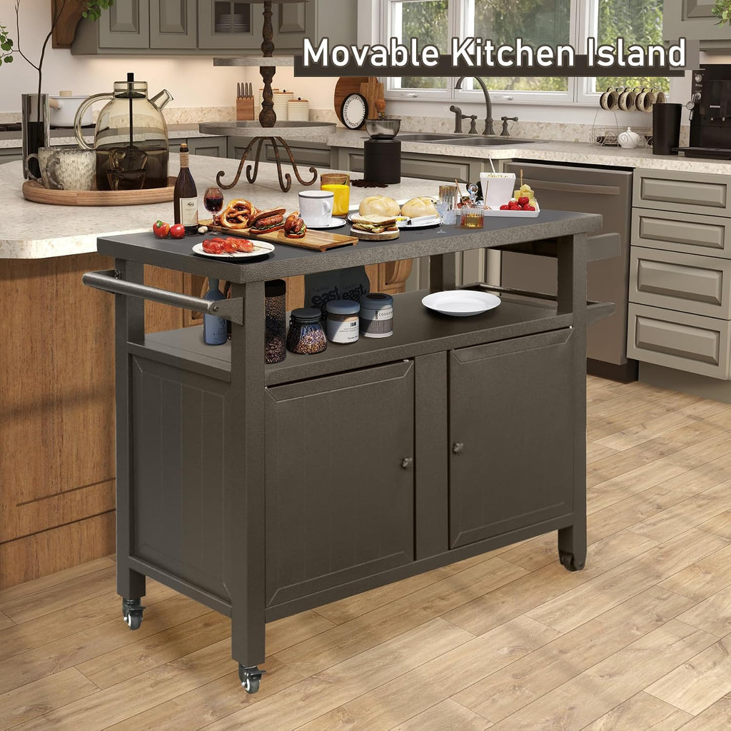 Outdoor Bar, Outdoor Bar Cart, Outdoor Grill Cart with Storage &Wheels