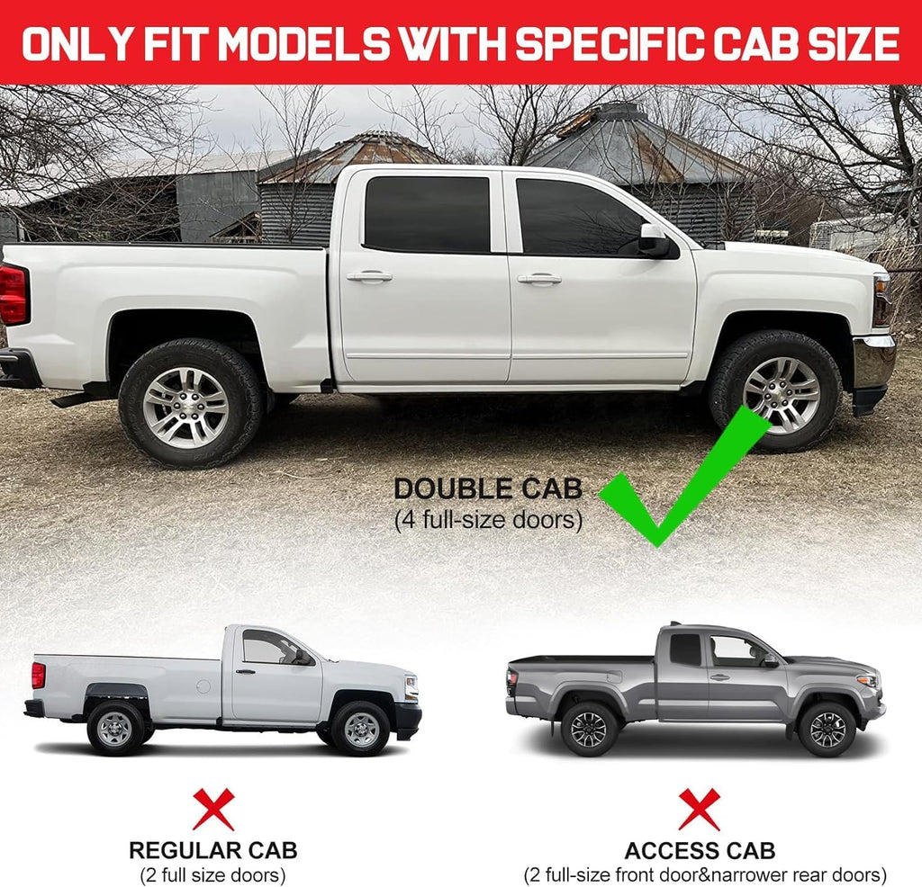 Running Boards Compatible with 2005-2023 Tacoma Double Cab with 4 Full-Size Doors, 4.5 Inches Drop Down Side Steps Running Boards for Tacoma.
