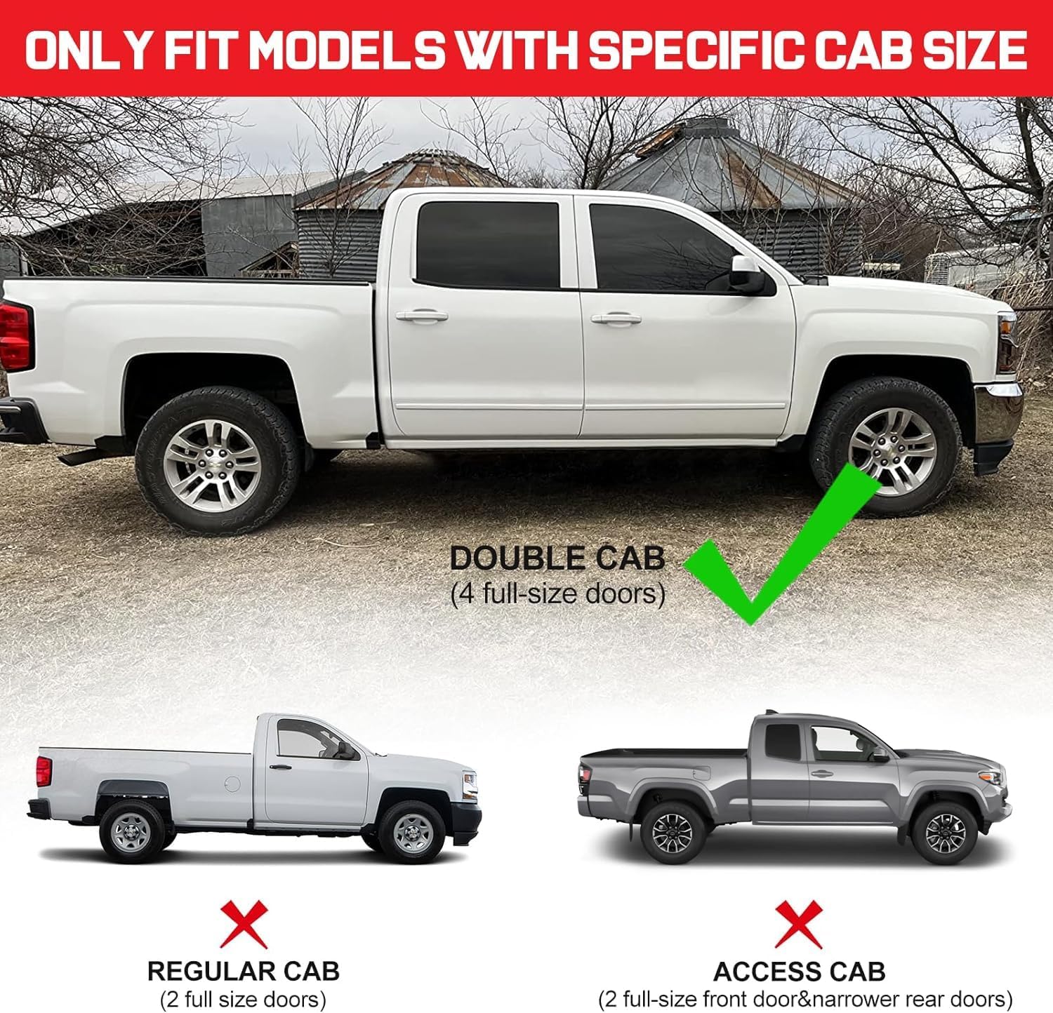 Running Boards Compatible with 2005-2023 Tacoma Double Cab with 4 Full-Size Doors, 4.5 Inches Drop Down Side Steps Running Boards for Tacoma.