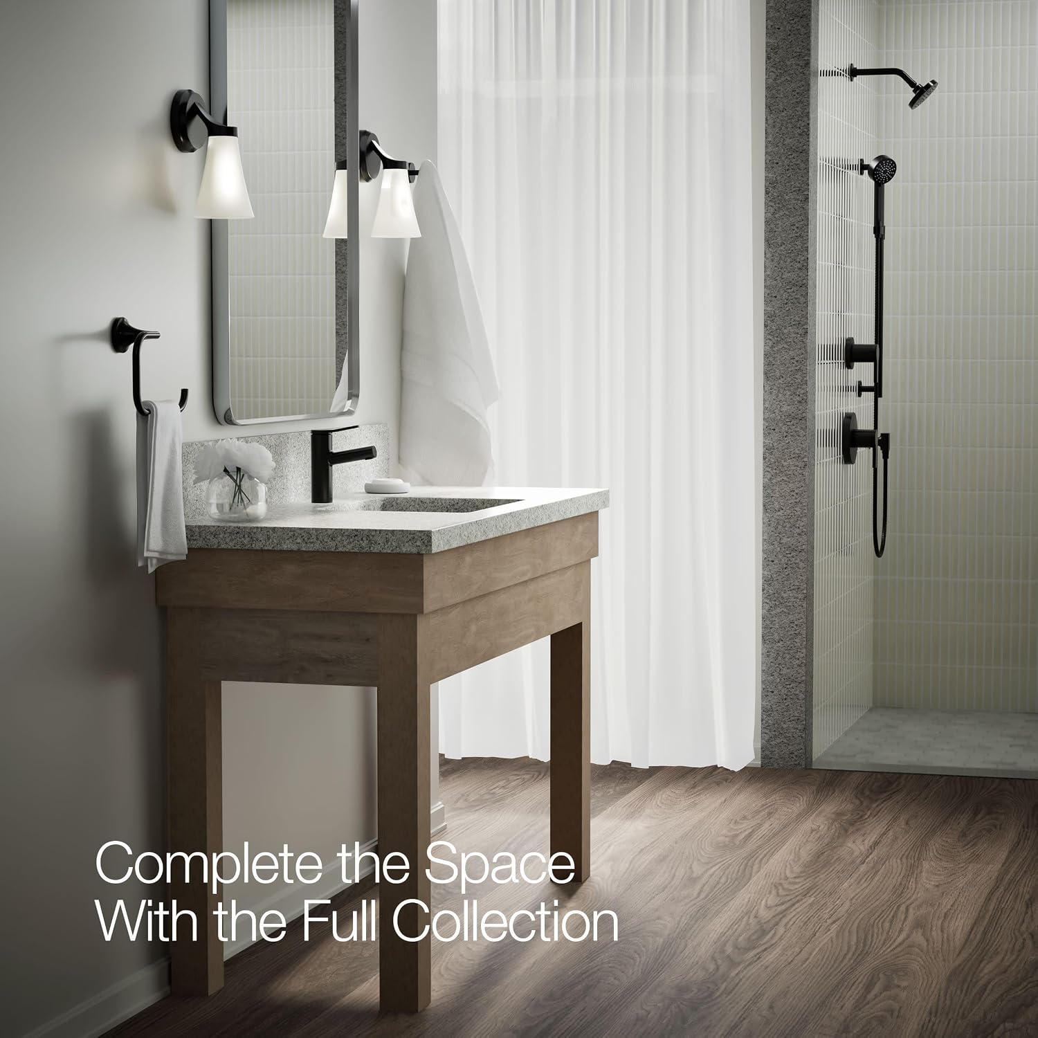 KOHLER K-35048-4K-BL Elate® Single-Handle Bathroom Sink Faucet, Bathroom Faucets, 1.0 GPM, Matte Black