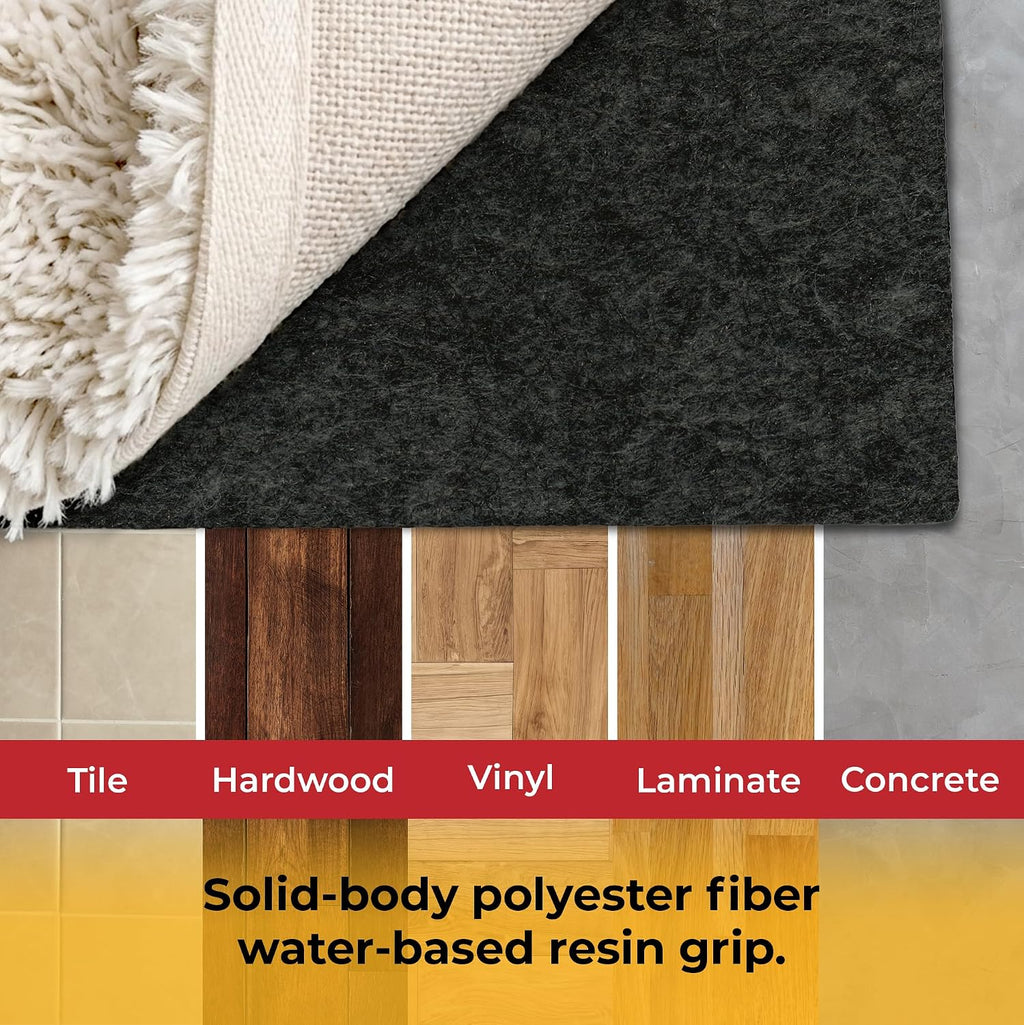Hold-a-Rug Plush 8'6' x 11'6' Nonskid, Nonslip Rug Pad, Reversible Gripper, ¼ Thick, Safe for All Floors and Carpet, Keep Area Rugs Secure