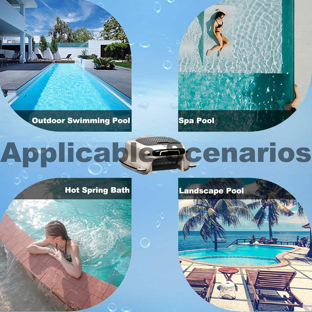 Cordless Robot Pool Cleaner 7800mah -24/7 Operation,Large 10l Debris Basket, Auto/Remote Dual Mode,Automatic Pool Vacuum for Above Ground Pools, Pool Robot Up to 2000 Sq.Ft