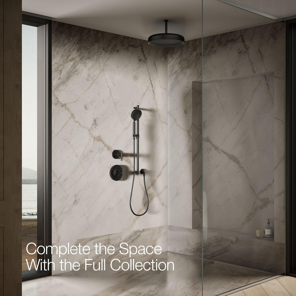 Kohler 26292-BL Statement® Round 14' single-function rainhead, 2.5 gpm, Matte Black