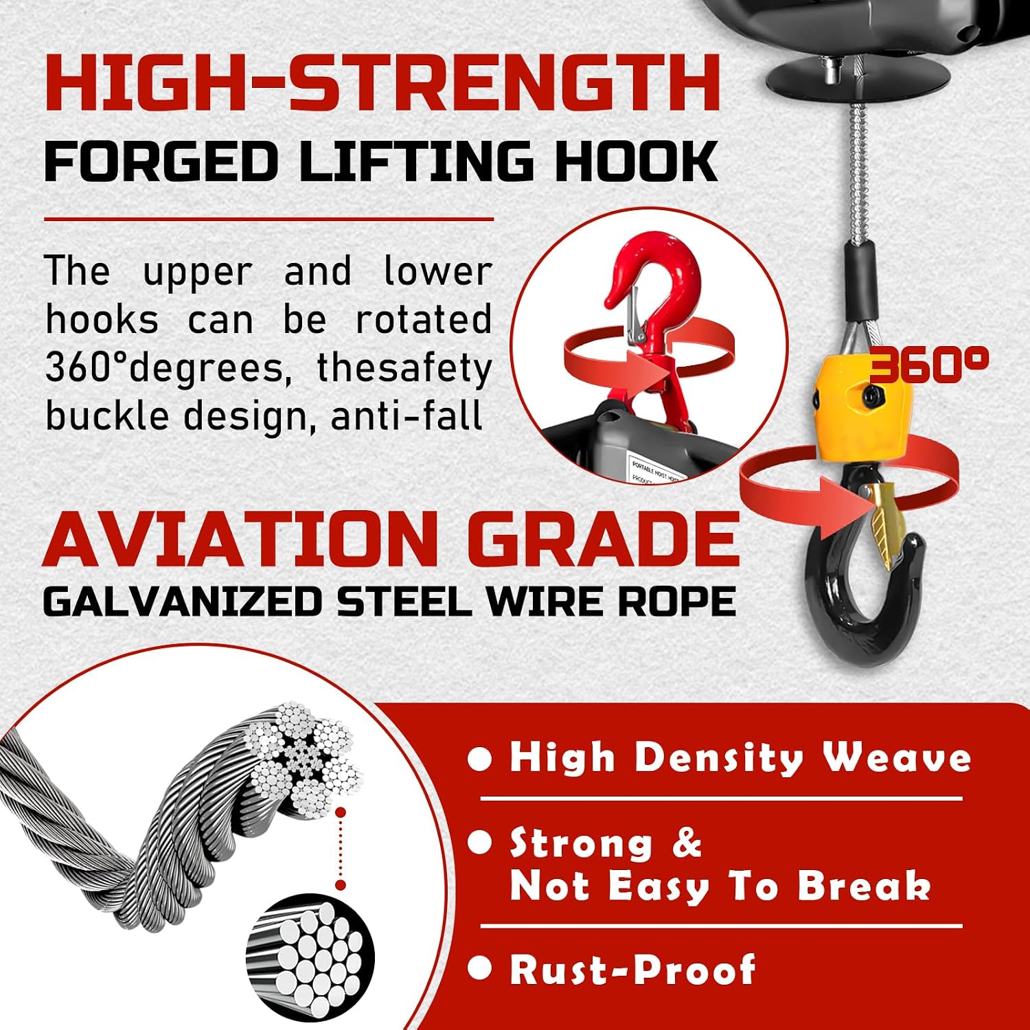 3-in-1 Electric Hoist 110 Volt,1100LBS Portable Electric Winch with Manual/Cable/Wireless Remote Control for Garage, Warehouse, Factory Lifting Towing
