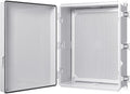 Gratury Junction Box, IP67 Waterproof Plastic Enclosure for Electrical Project, Hinged Grey Cover, Includes Mounting Plate and Wall Bracket 510×410×200mm (20'×16.1'×7.9')