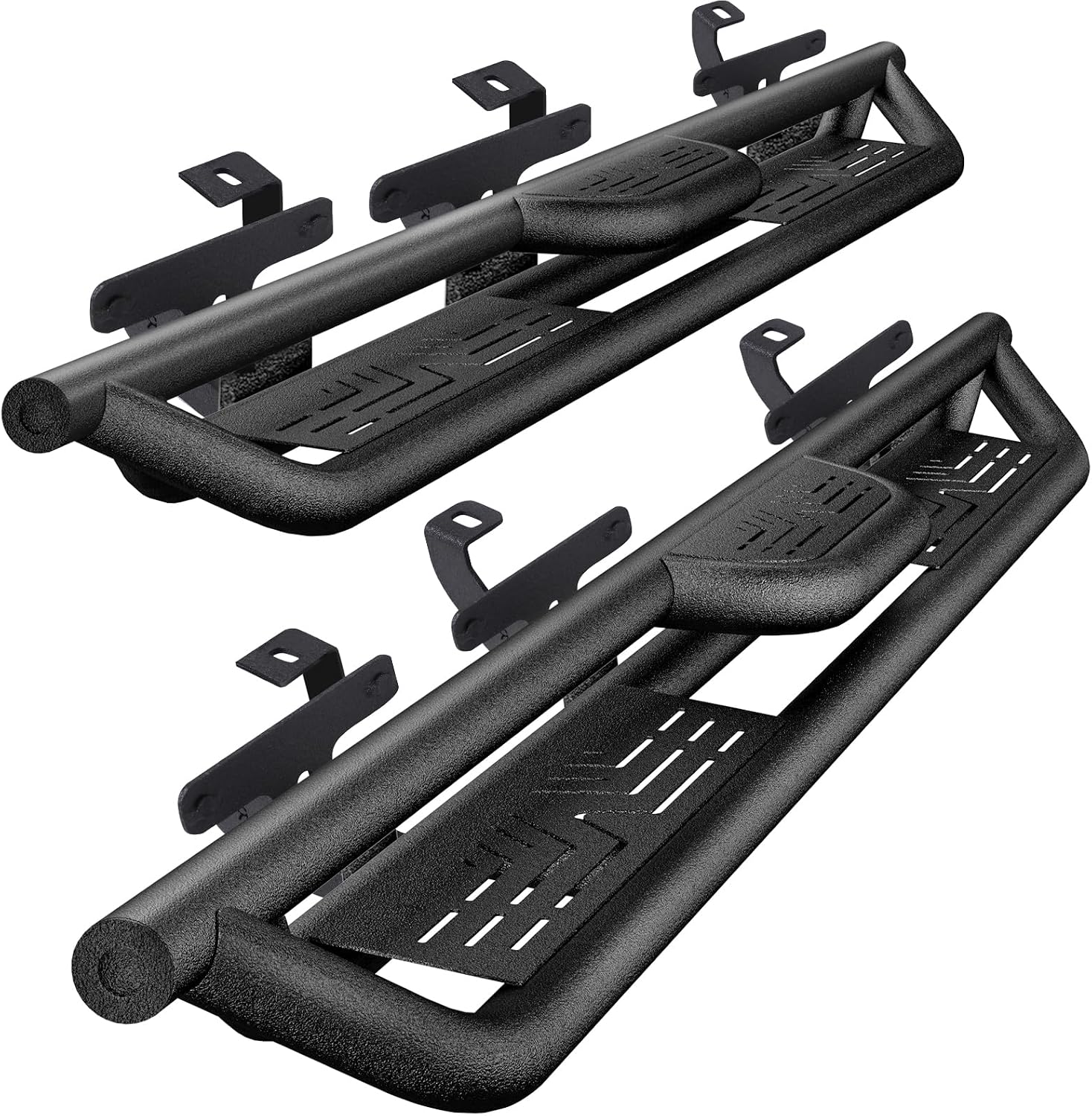 PZ 6' Running Boards Anti-Slip Side Steps Carbon Steel Compatible with 2008-2018 Wrangler JK 4 Doors,550LBS Steel No Drill Truck Running Boards Direct Fit Nerf Bar