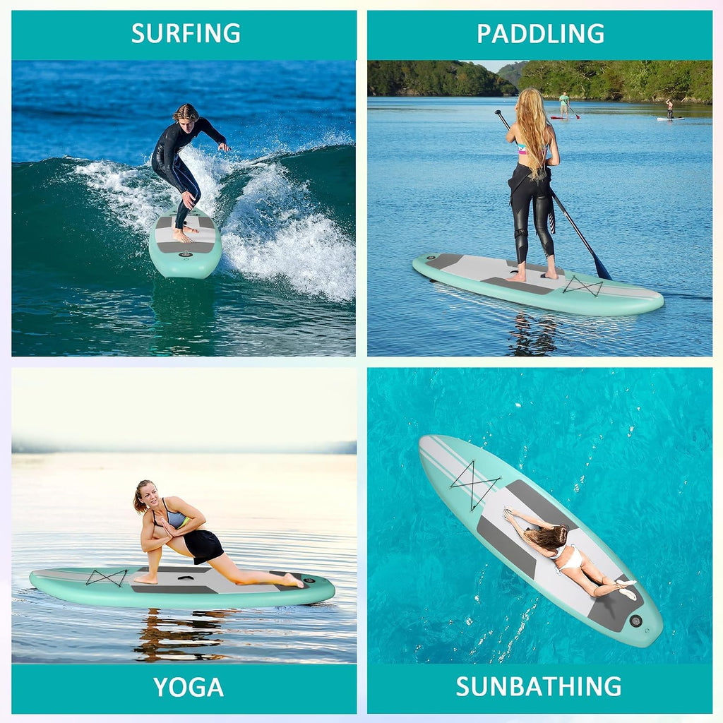 Inflatable Paddle Boards with Non-Slip Deck, Ultra-Light Stand Up Paddle Board Surf Board with Accessories & Carry Bag, Wide Stable Design for Adults and Youth