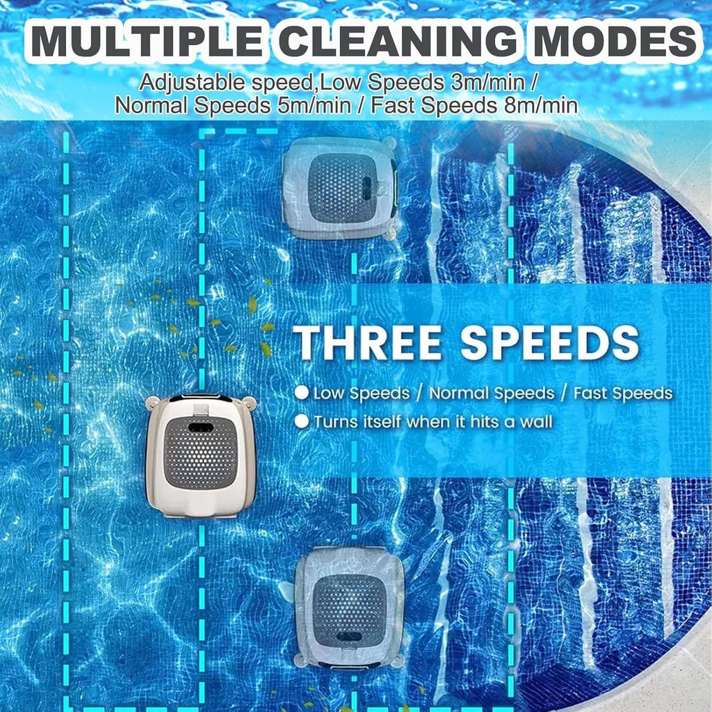Pool Skimmer,Cordless Pool Cleaner Robot with Remote Control,10l Robotic Pool Skimmer-7800mah Battery,Automatic Pool Cleaner-Salt Resistan Durable Motor,Cleans 2000 Sq Ft,24/7 Cleaning