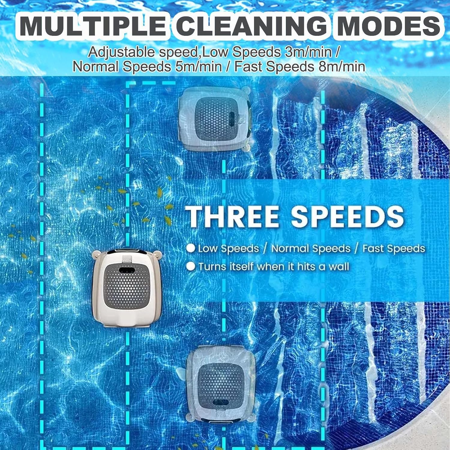 Pool Skimmer,Cordless Pool Cleaner Robot with Remote Control,10l Robotic Pool Skimmer-7800mah Battery,Automatic Pool Cleaner-Salt Resistan Durable Motor,Cleans 2000 Sq Ft,24/7 Cleaning