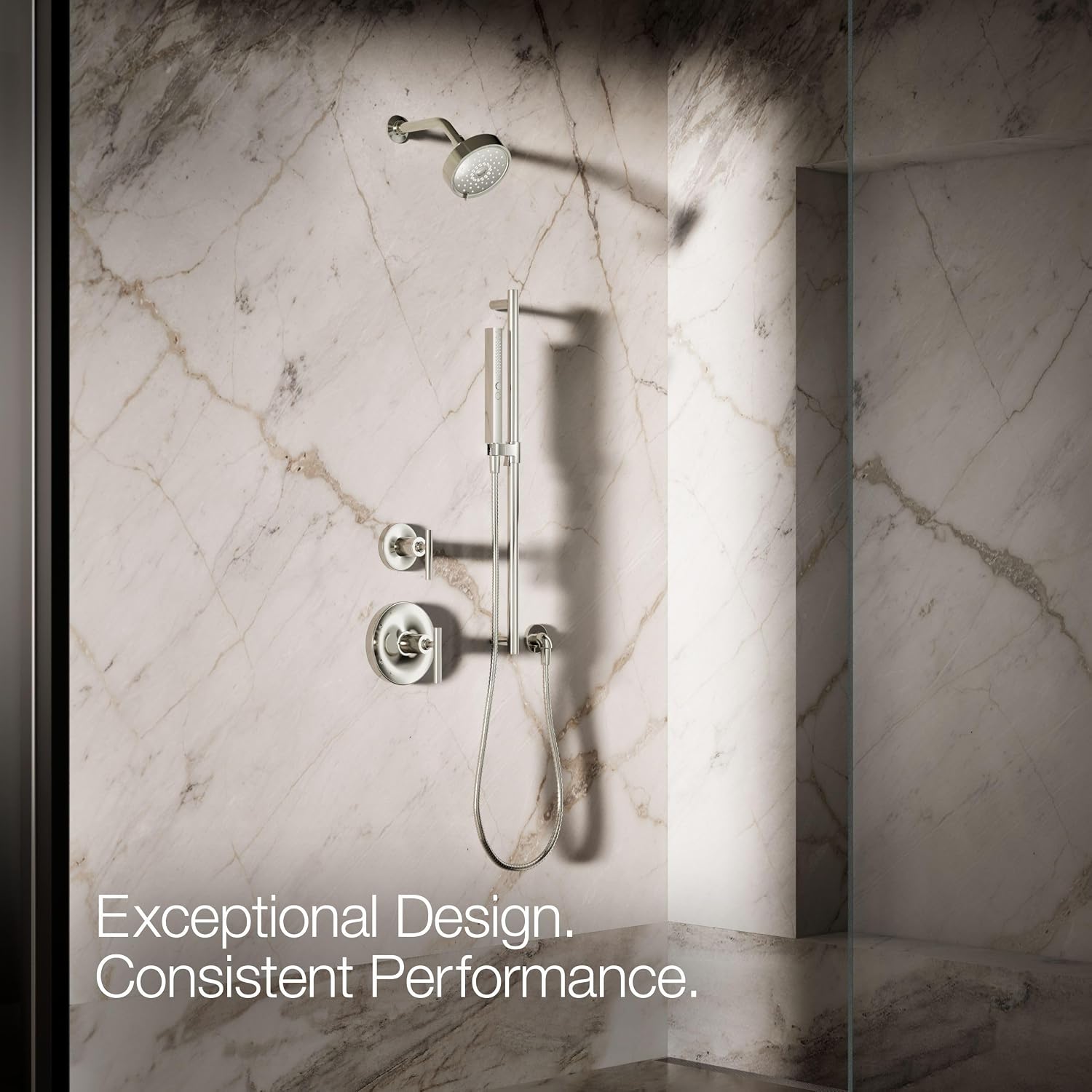 Kohler 21336-G-BN Shift®+ Square two-function handshower, 1.75 gpm, Vibrant Brushed Nickel