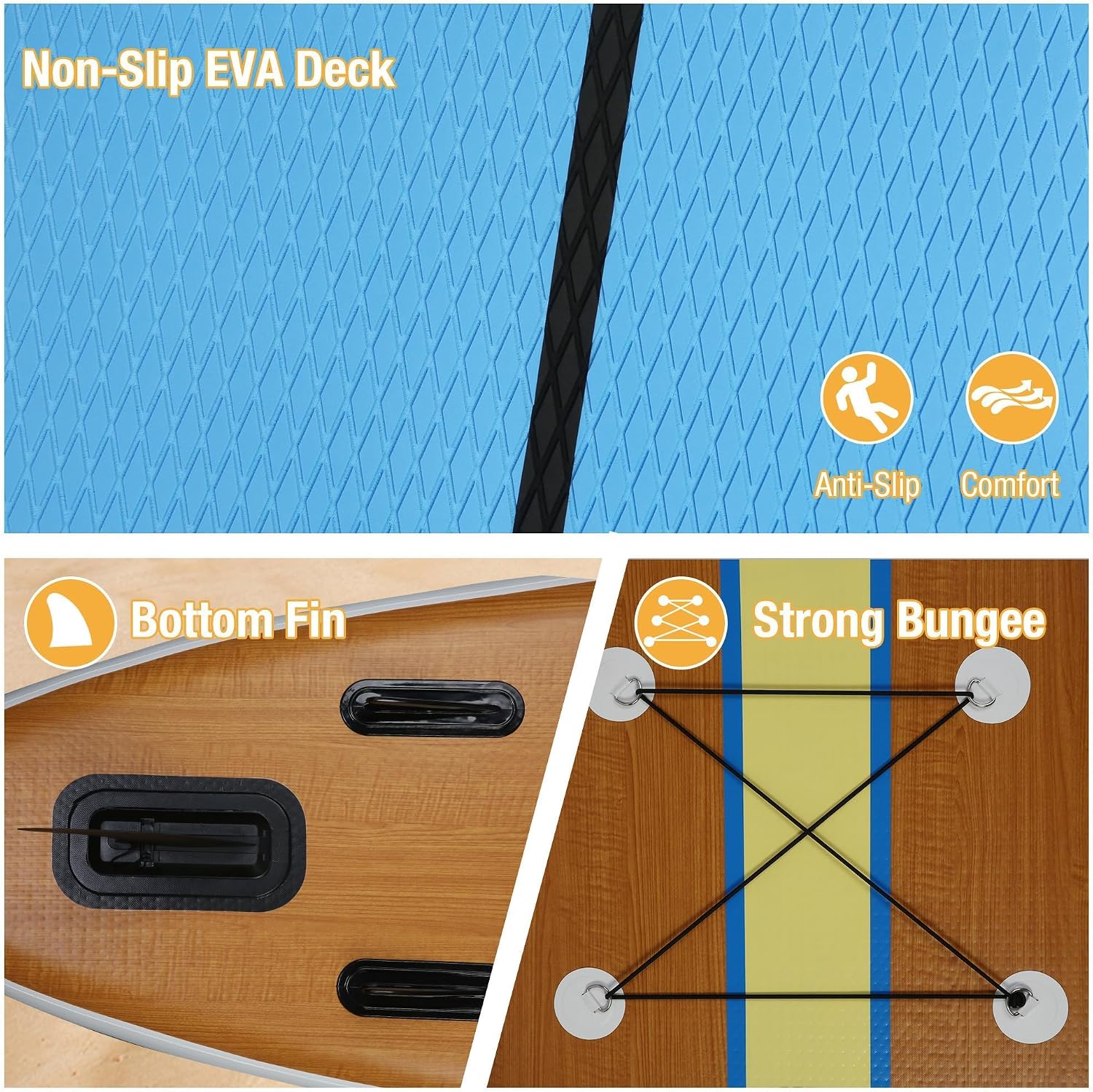 Inflatable Paddle Boards with Non-Slip Deck, Ultra-Light Stand Up Paddle Board Surf Board with Accessories & Carry Bag, Wide Stable Design for Adults and Youth