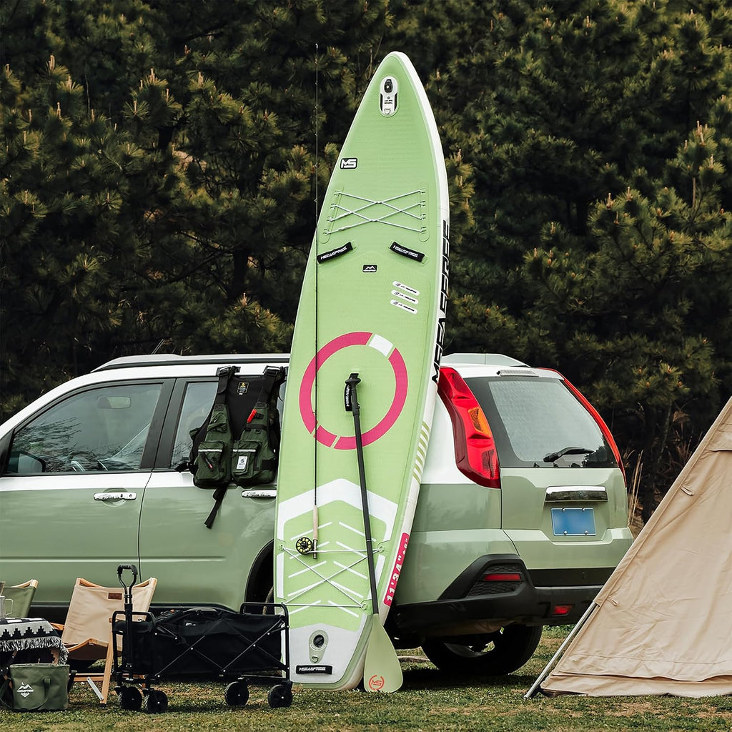 Inflatable Paddle Board 9.9'x33 x5 with Premium SUP Accessories & Backpack, Wide Stance, Bottom Fin for Paddling, Paddle, Leash, Surf Control, for Youth & Adult