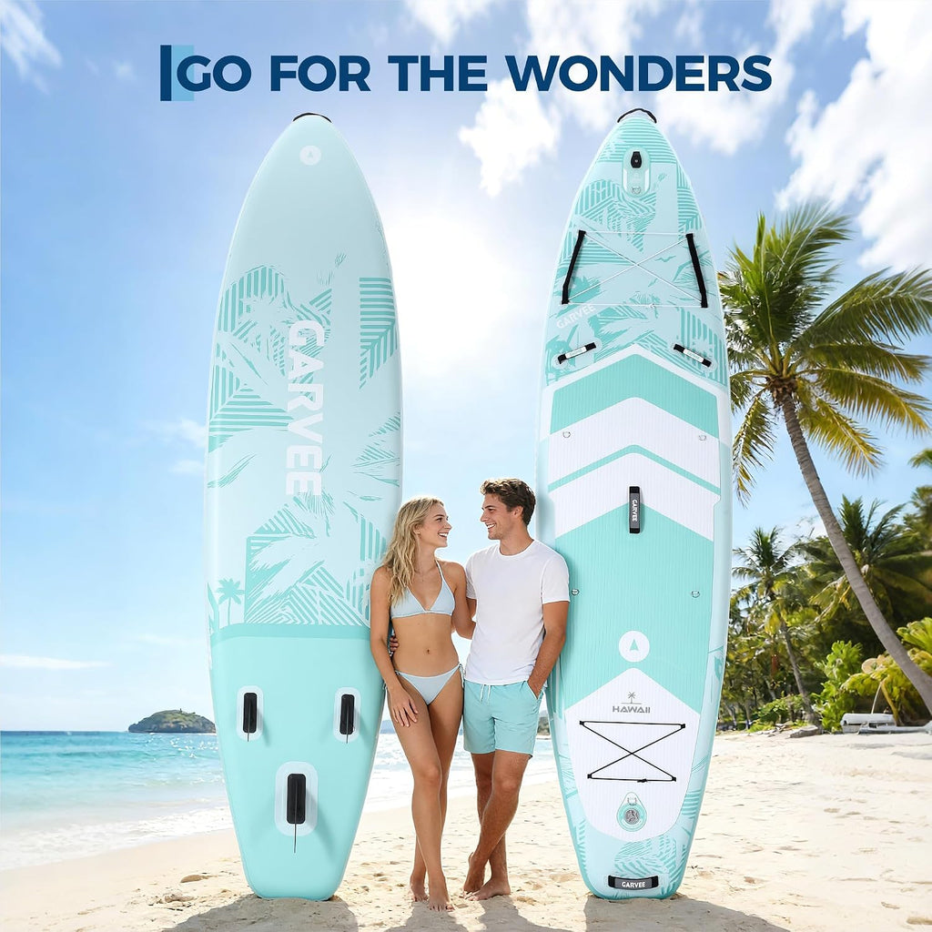 GarveeLife Inflatable Paddle Board,10.6/11FT Inflatable Stand Up Paddle Board with Premium SUP Paddleboard Accessories, Wide Stable Design, Non-Slip Comfort Deck for All Skill Level