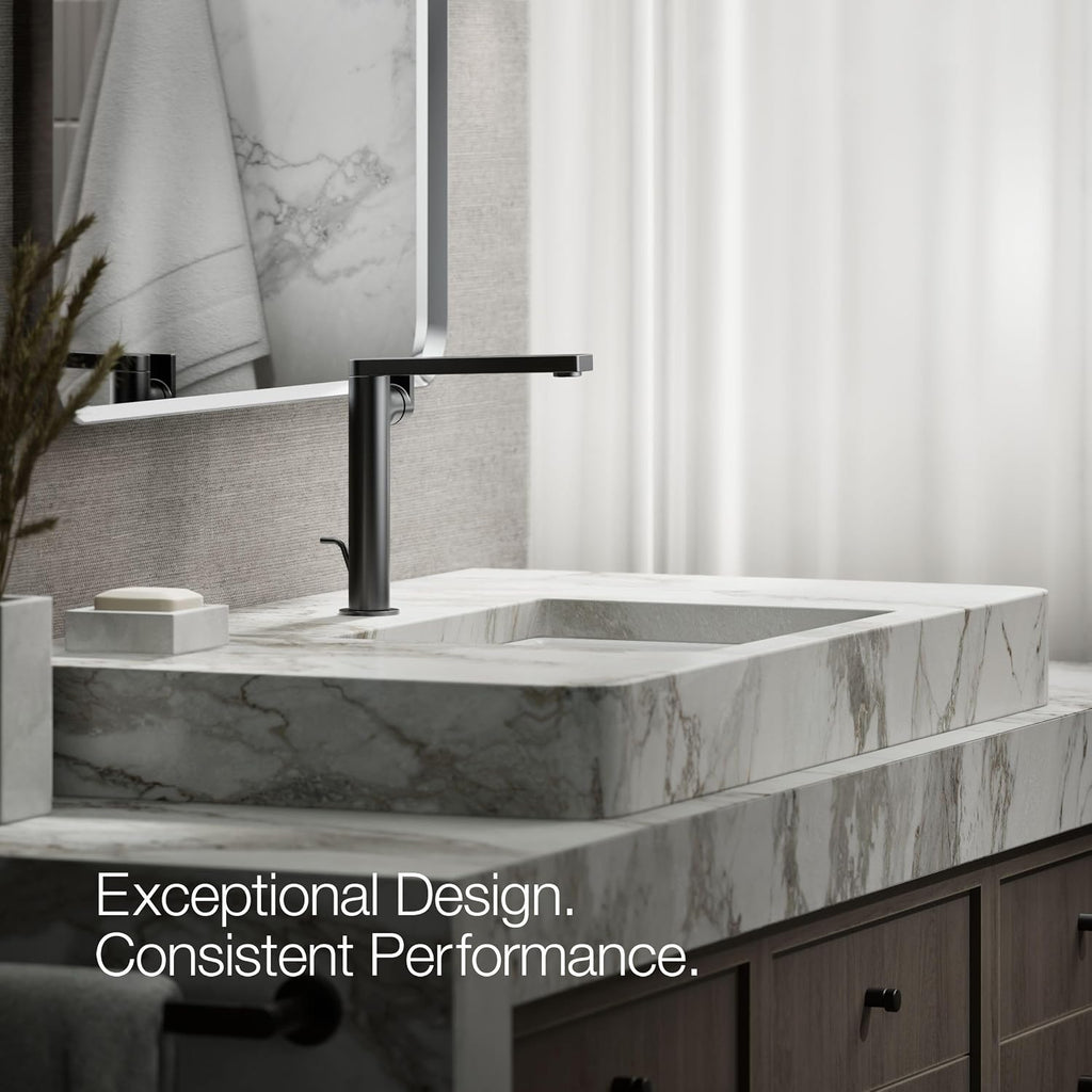 Kohler 73168-4-BL Composed® Tall Single-Handle Bathroom Sink Faucet with Lever Handle, 1.2 gpm, Matte Black