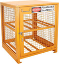 Sidasu Propane Tank Storage Cabinet - 31'x30'x35' Yellow Steel Box Holds 4 Cylinders (Fits 3,5,11,20,30,33lb Tanks)