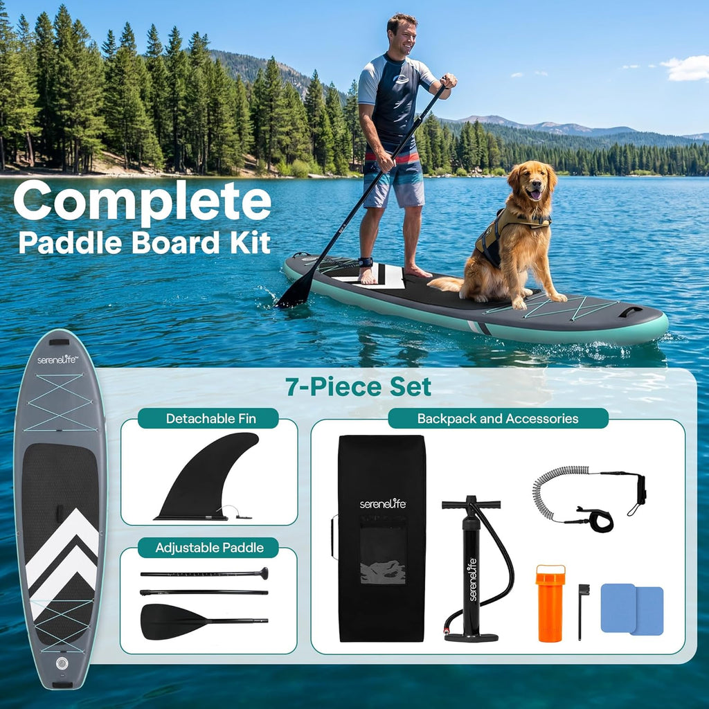 SereneLife Inflatable Stand Up Paddle Board