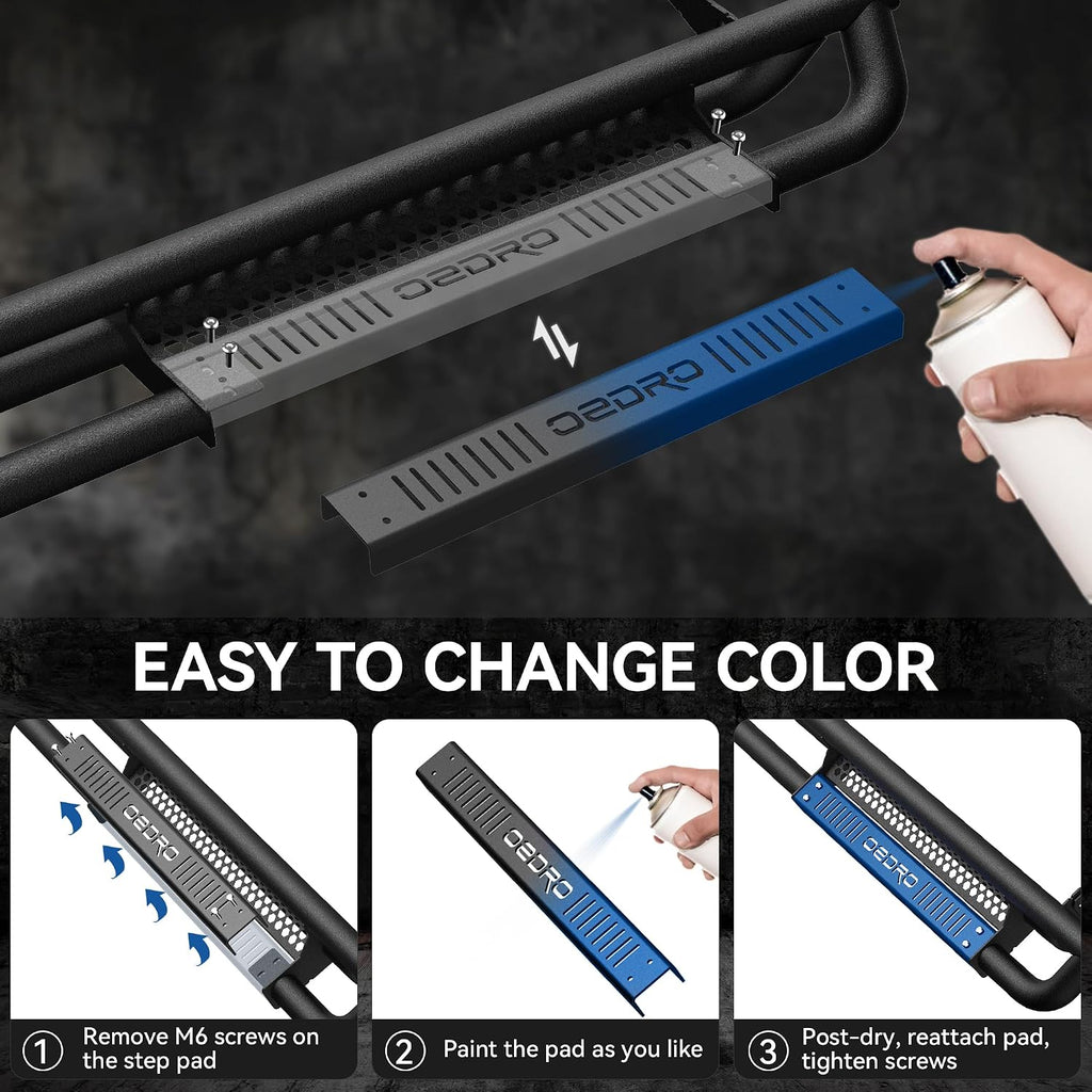 OEDRO 6 inch Running Boards Compatible with 2005-2023 Toyota Tacoma Double Cab, Upgraded Paintable Side Steps, Black Textured Heavy Duty Truck Nerf Bars