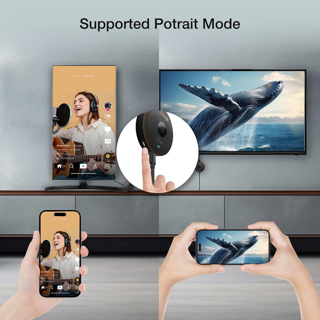 EZCast Ultra U2 4K Wireless Display Adapter – WiFi 6, HDR, DLNA AirPlay Miracast, Screen Mirror & Extend for PC, Laptop, iOS & Android