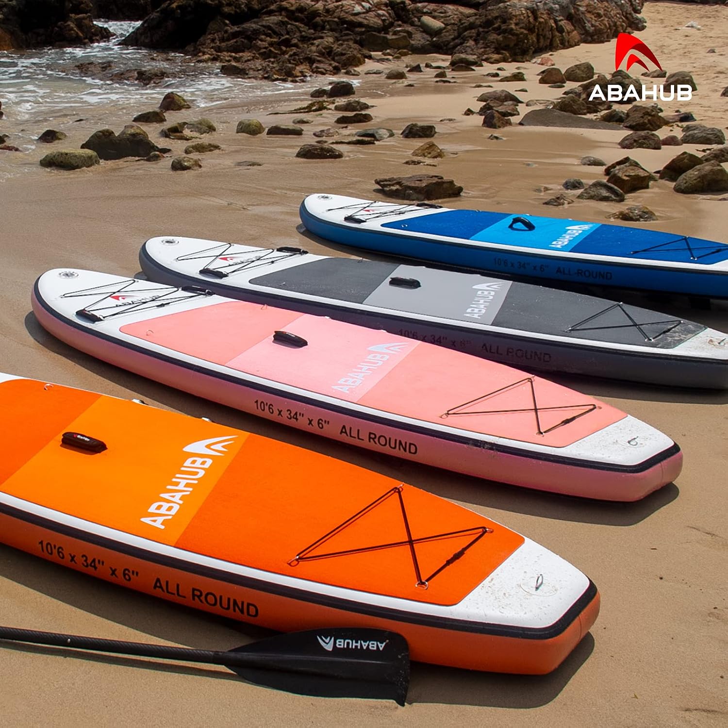 Abahub Inflatable SUP, Wide 10'6' x 31'/34' iSUP, Standup Paddleboard with Adjustable SUP Kayak Paddle, for Yoga, Paddle Board, Kayaking, Surf, Canoe, Fishing