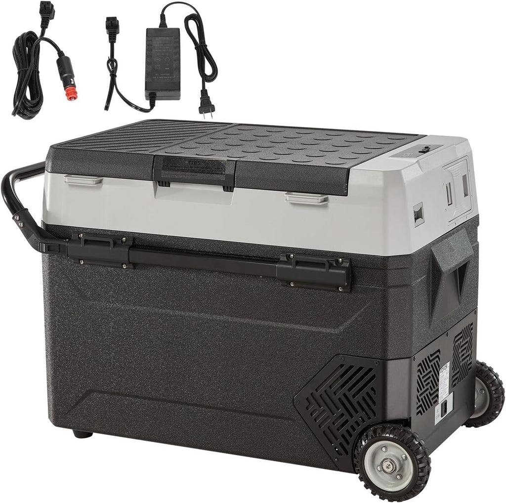 38L/53L Portable Car Refrigerator Freezer Electric Mini Fridge Ice Box With Wheels Compressor For Camping Outdoor Car(53L)