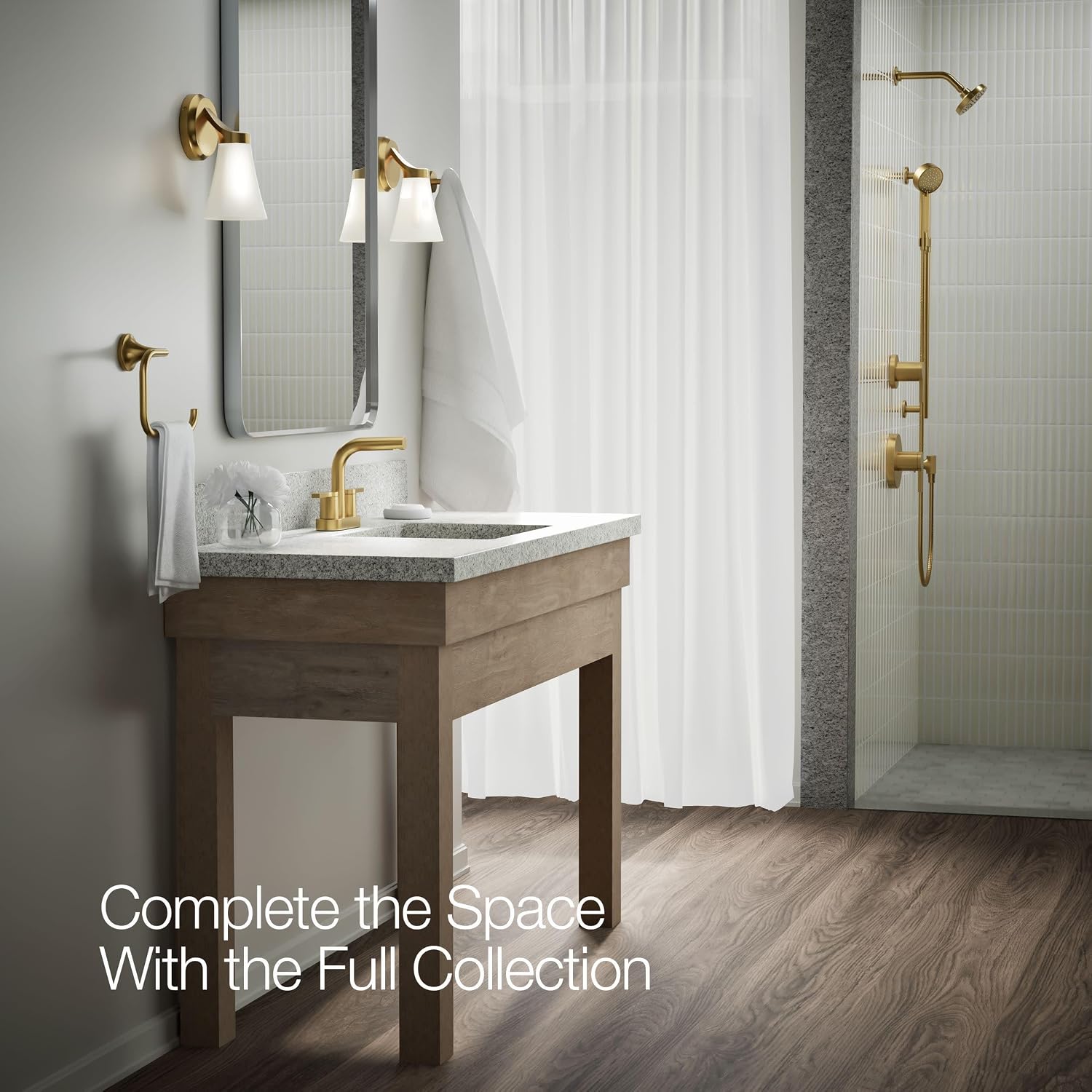 KOHLER K-33591-4N-2MB Elate® Centerset Bathroom Sink Faucet, Durable Brass, Contemporary Look, Easy Maintenance, Bathroom Faucets, 0.5 GPM, Vibrant Brushed Moderne Brass