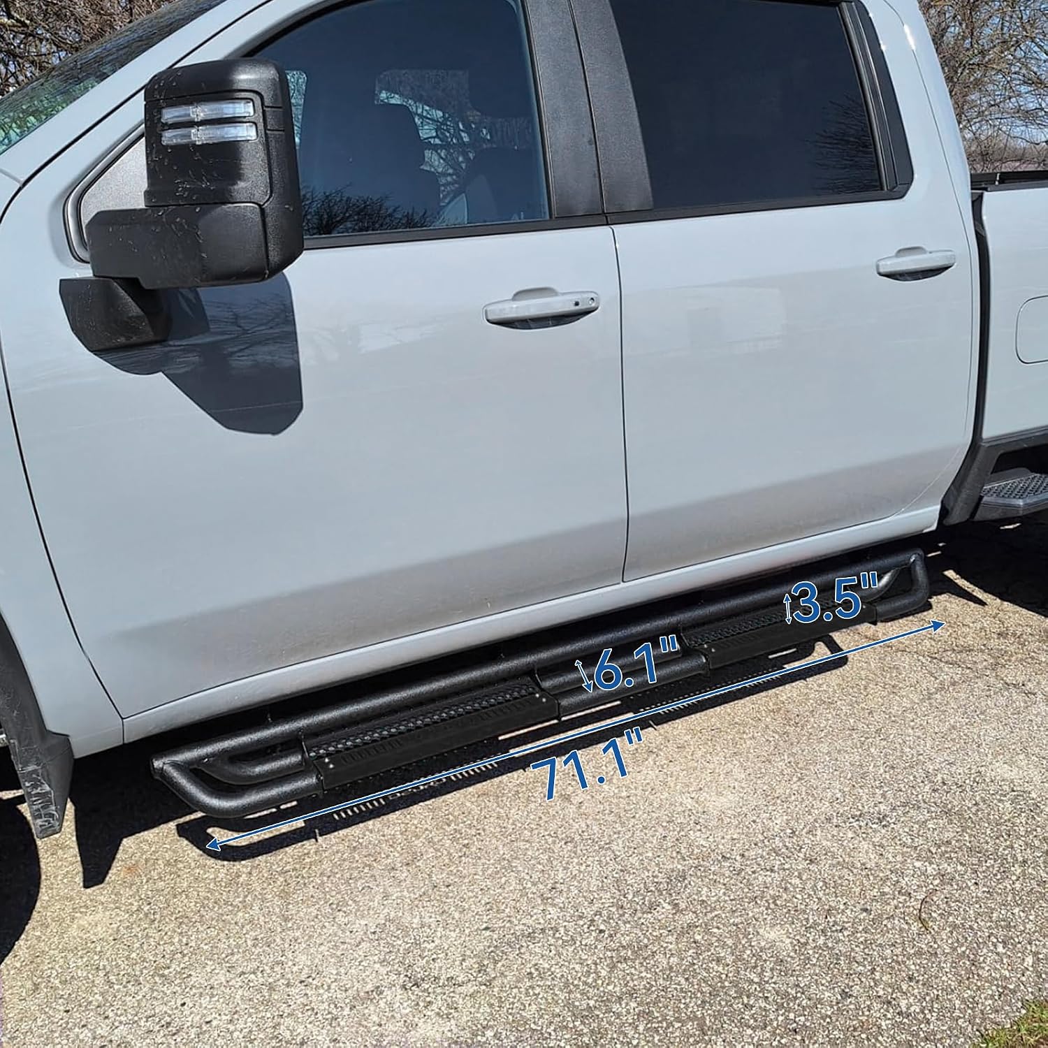OEDRO 6 inch Running Boards Compatible with 2005-2023 Toyota Tacoma Double Cab, Upgraded Paintable Side Steps, Black Textured Heavy Duty Truck Nerf Bars