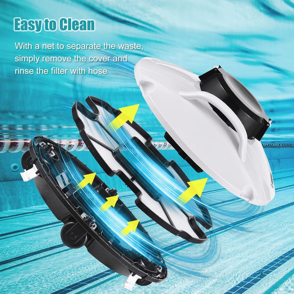 efficient Cordless Robot Pool Cleaner with Smart Navigation and 5000mah Battery