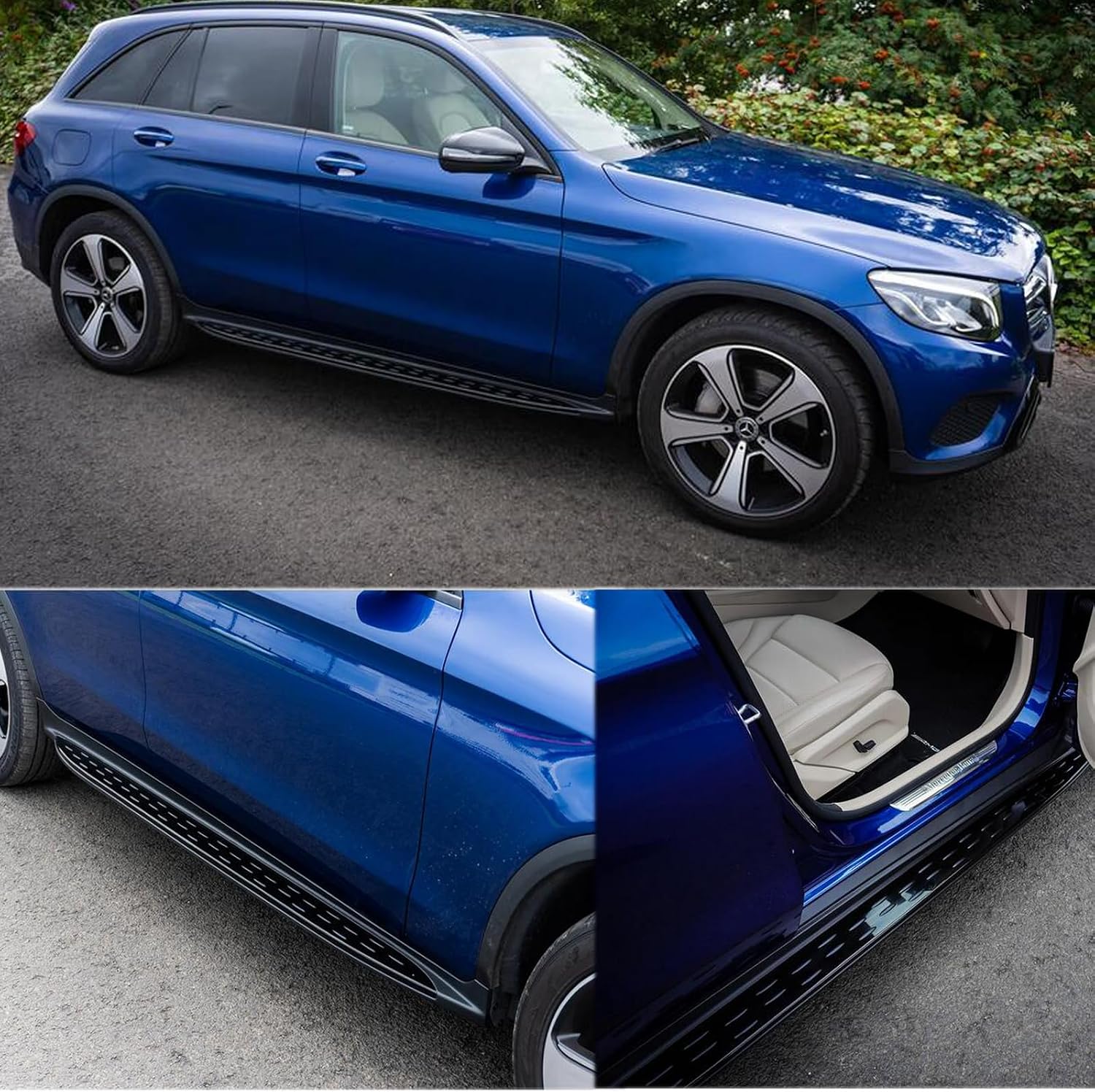Running Boards Nerf Bars Side Step Compatible with 2016 2017 2018 2019 2020 2021 Mercedes GLC300 GLC350e X253, Black