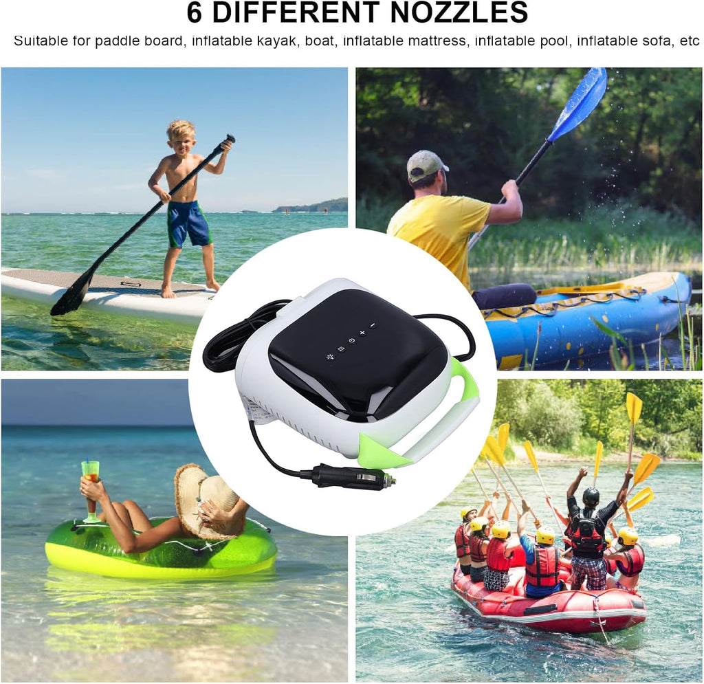 Gavigain Rechargeable Paddle Board Pump Electric Air Pump Portable Inflation Pump for Kayak Support 12V Car Charging