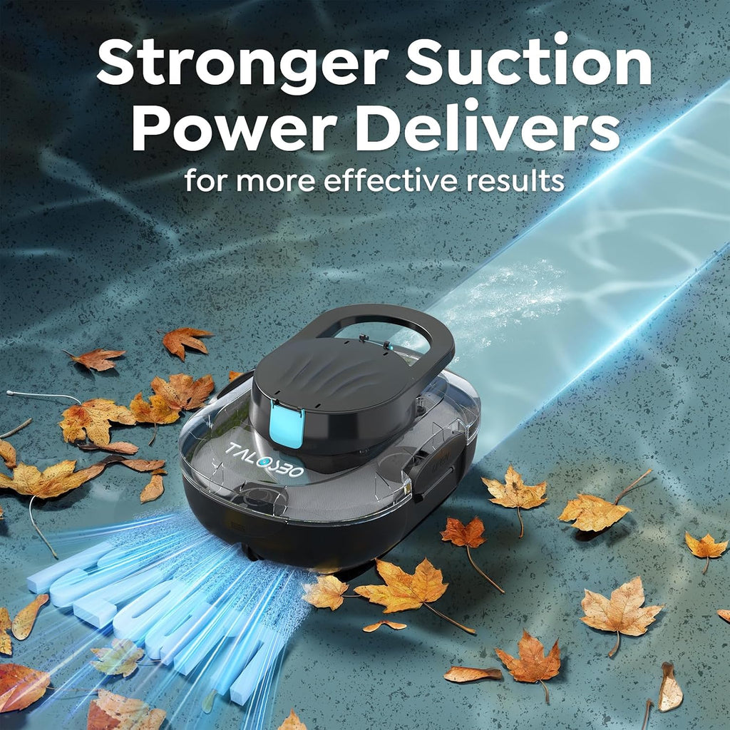 2026 TALOSBO S1 Pro Cordless Pool Cleaner – Dual Motor Suction, 120-Min Runtime, Fast Charging, Large-Capacity Filter Basket & Smart Self-Parking for Above-Ground Pools Obsidian