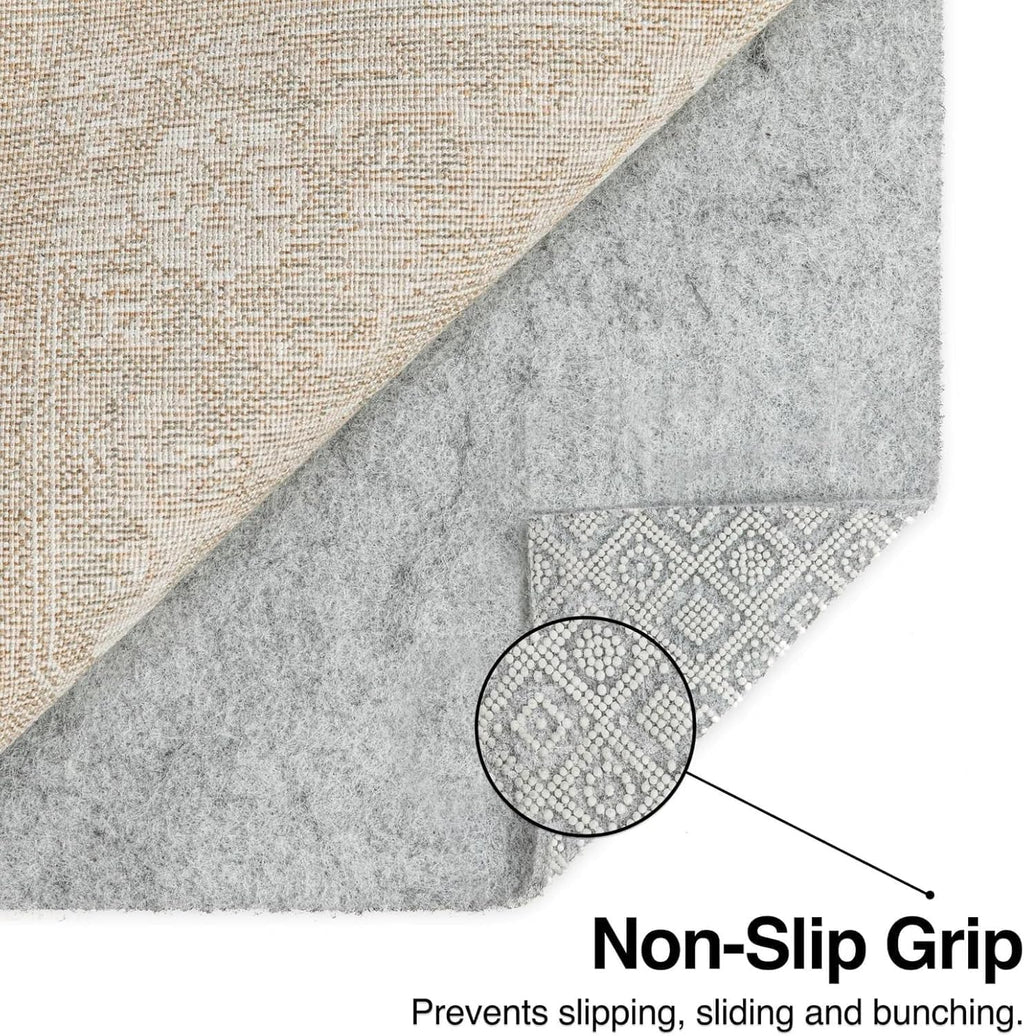 WELL WOVEN Premium 1/4' Thick Felt Rug Pad 8x8 Square - Non Slip Rubber Backing for Hard Floors & Carpet - Easy Cut to Size for Custom Fit - Superior Cushioning & Floor Protection Shield