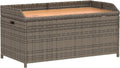 Foto Outdoor Bench, 39 Inch, Gray Wicker Rattan, Under Seat Storage