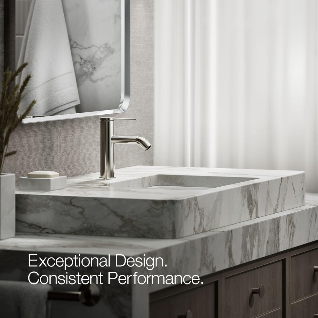 Kohler 77958-4A-SN Components® Single-Handle Bathroom Sink Faucet, 1.2 gpm, Vibrant Polished Nickel