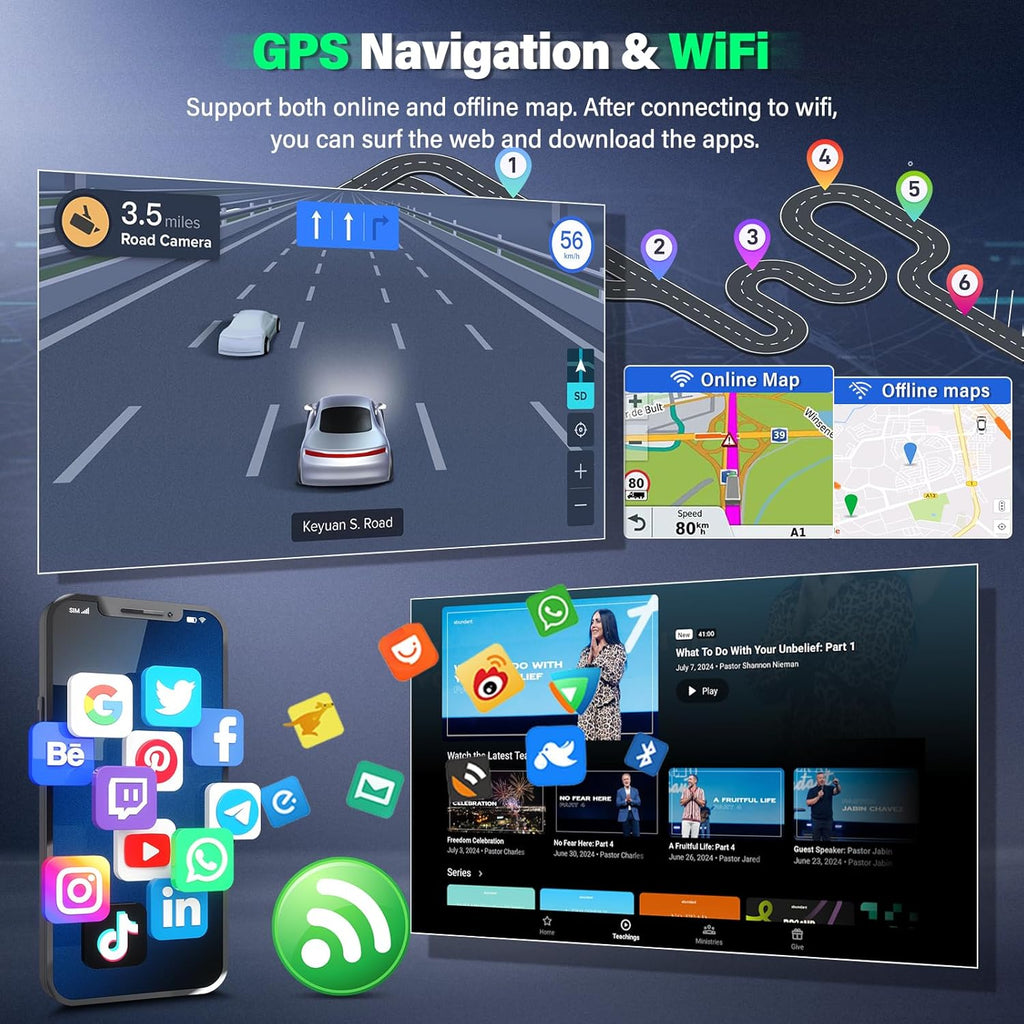 Android 13 Car Radio Stereo for Dodge Ram 1500 2500 3500 2002-2005 with Wireless Apple Carplay Android Auto, 9'' Touch Screen for RAM 1500 Head Unit Bluetooth HiFi, FM, GPS, WiFi, SWC, Mic, Backup Cam