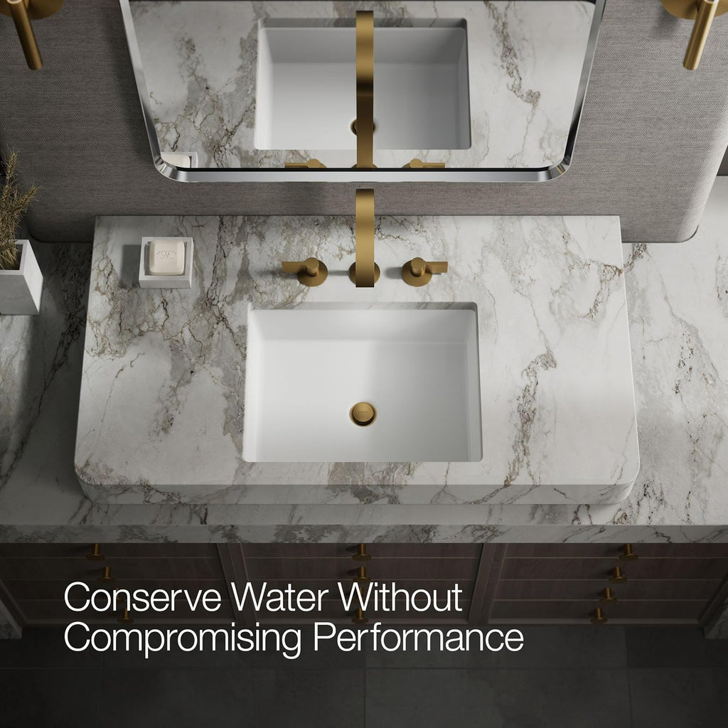 Kohler 77966-2MB Components® Bathroom sink faucet spout with Ribbon design, 1.2 gpm, Vibrant Brushed Moderne Brass