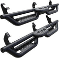 Running Boards Compatible with Toyota 4Runner 2010-2024 Trail Edition, 2014-2024 SR5/TRD Pro, 6' 2-Stairs Side Step Rails Coated Black Carbon Steel Nerf Bars