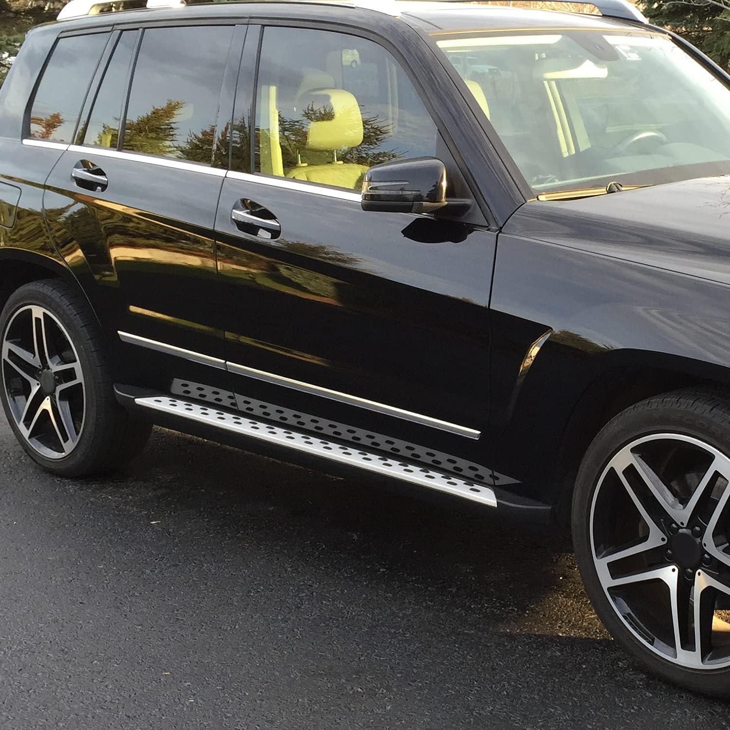 Spec-D Tuning Black Running Boards Side Step Bars Compatible with 2010-2015 Mercedes Benz GLK350 X204