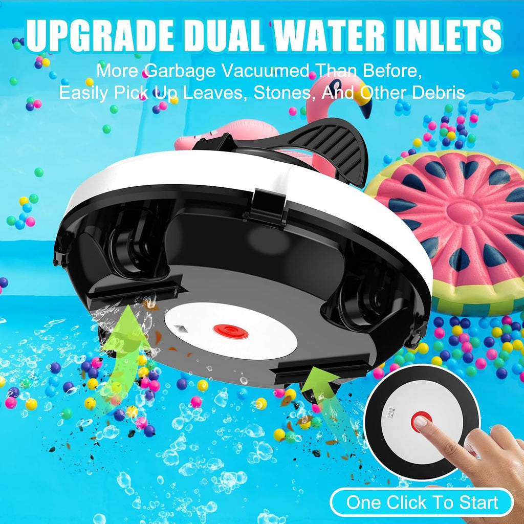 2026 Cordless Robotic Pool Cleaner - 120 Mins Automatic Pool Vacuum for Above Ground Pool & In - Ground Flat Pools up to 1000 Sq.Ft, Robot Pool Cleaner with Self - Parking Tech