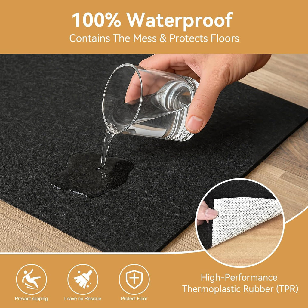 Deep Dream Dual Surface 10'x14' Rug Pad, Waterproof 1/8' Thick Felt + Natural Rubber Backing, Non Slip Carpet Gripper for Area Rugs, Protective Cushioned Pads for All Floors