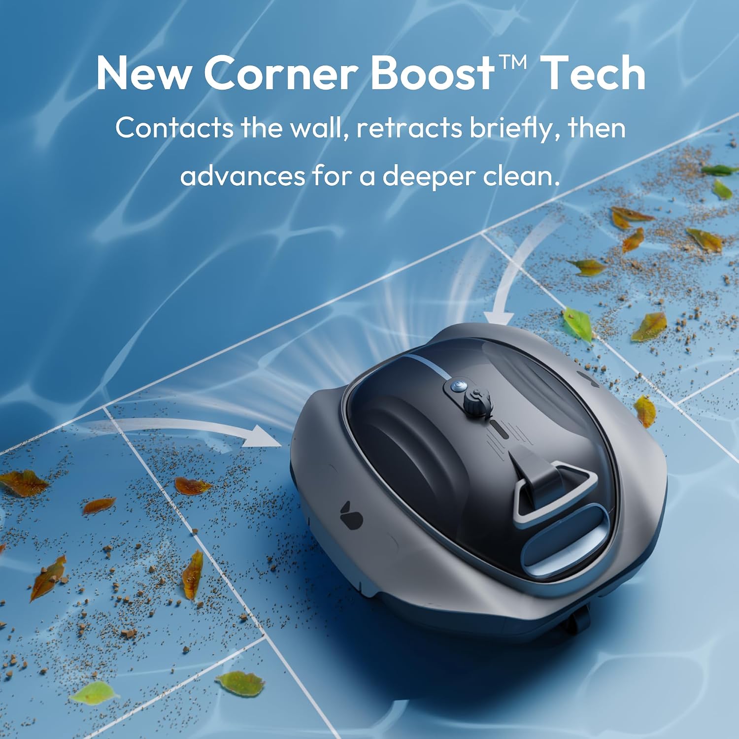 Bubot 300P Cordless Pool Vacuum, Robotic Pool Cleaner with Industry Leading Suction Power, DirtLock Tech 2.0, Auto Parking, Double Filtering for Above-Ground Flat Pools up to 850 Sq.Ft. Space Gray