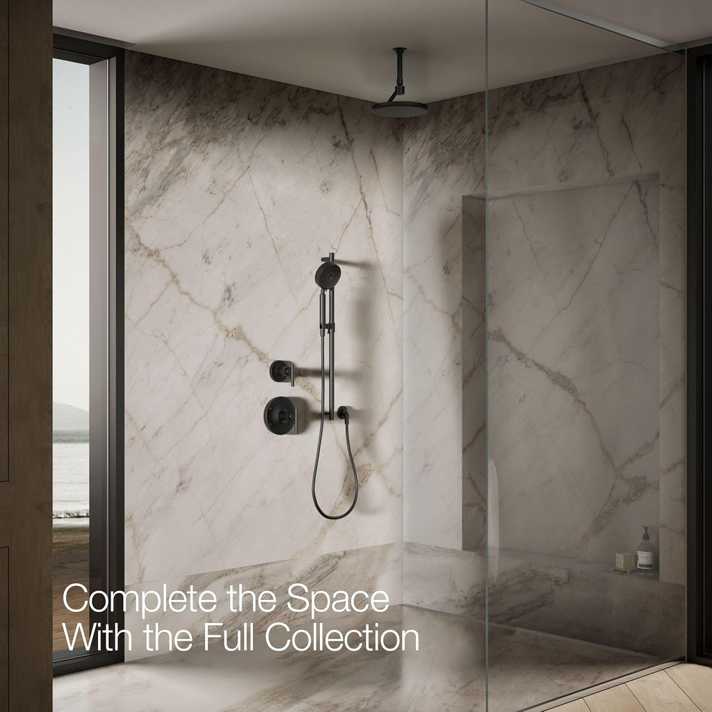 Kohler 26301-BL Statement® Open Rain iconic single-function rainhead,' 2.5 gpm, Matte Black